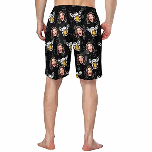 Custom Photo Printed Swim Trunks for Man Personalized Image Green Plants Swimwear Swim Shorts for Summer Outdoor Sports2