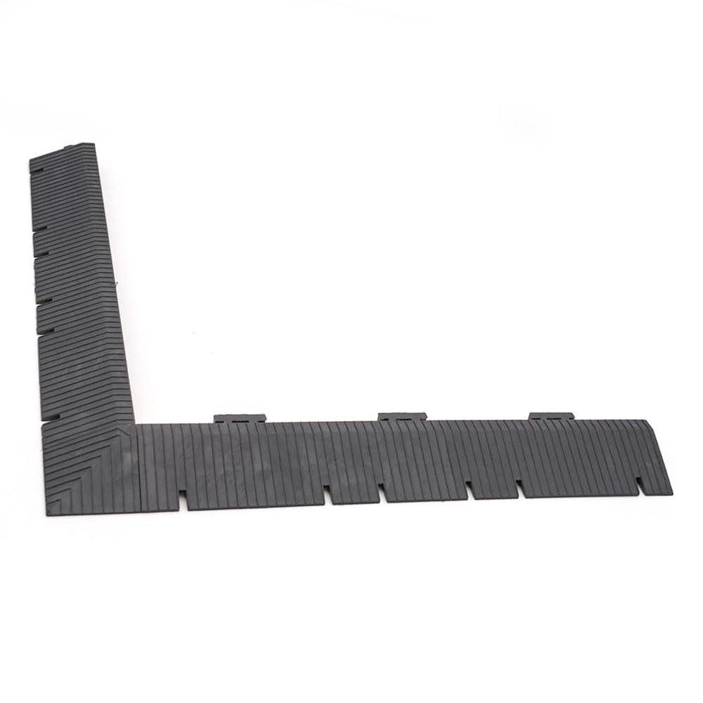 Kit 2 Rampas + Esquinera PVC Reforzado Gris Oscuro 33x5x2cm Accesorio Losetas Reforzadas