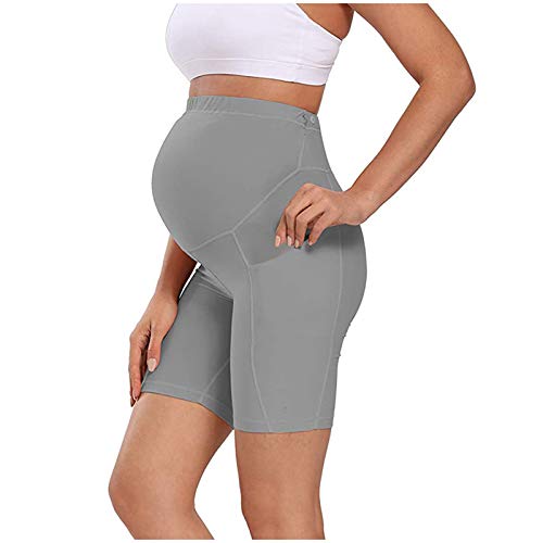 Pantalones de yoga para mujer, de cintura alta, delgados, para embarazadas, maternidad, primeros meses, gris, M