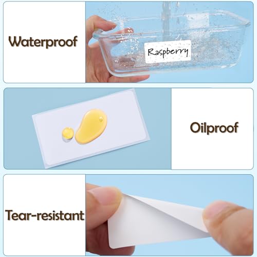 Homrelaxy 1400Pcs 1\"x2\" Blank Removable Freezer Labels, No Residue Food Labels, Waterproof & Oil-Resistant & Tear-Resistant Stickers for Food Containers, Jars, Pantry Organization