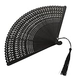 [LIGIGWASH] 全竹製透かし彫り折りたたみ扇子 携帯に便利な小型風手持ちファン 和装パーティー用 夏の暑さ対策 贈り物にも