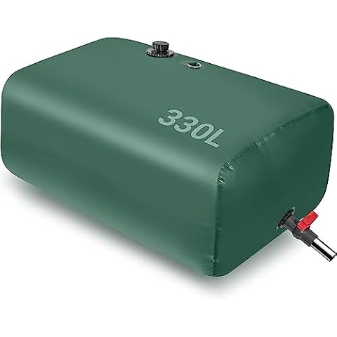 Fischuel 330L/87.2Gal Water Storage Bladders - Large Capacity Soft Water Bag, Foldable Bladder Tank for Drought Resistant, Including Spigots and Overflow Kit Cover