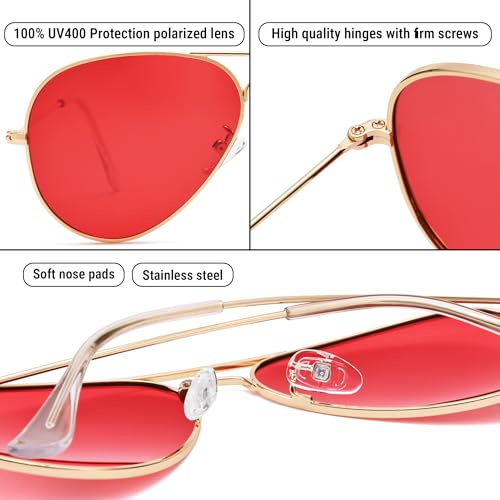 Image of Pro Acme Aviator Sunglasses for Men Women Classic Polarized UV400 Protection