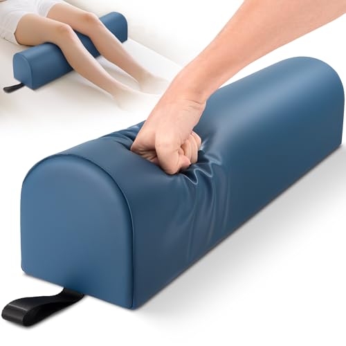 Noverlife 3/4 Round Massage Bolster, 26x6x6 inch Leg Bolster for Massage Table with Strap Handle PU...