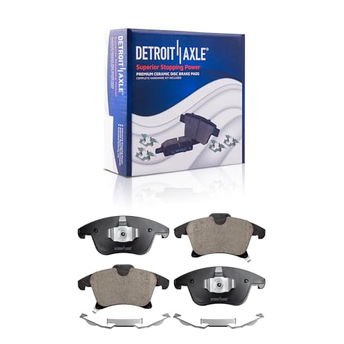 Image of Detroit Axle - 12.44 inch (316mm) Front Disc Rotors Ceramic Brake Pads | Replacement for 2019-2020 Ford Police Responder Hybrid - 4pc Set