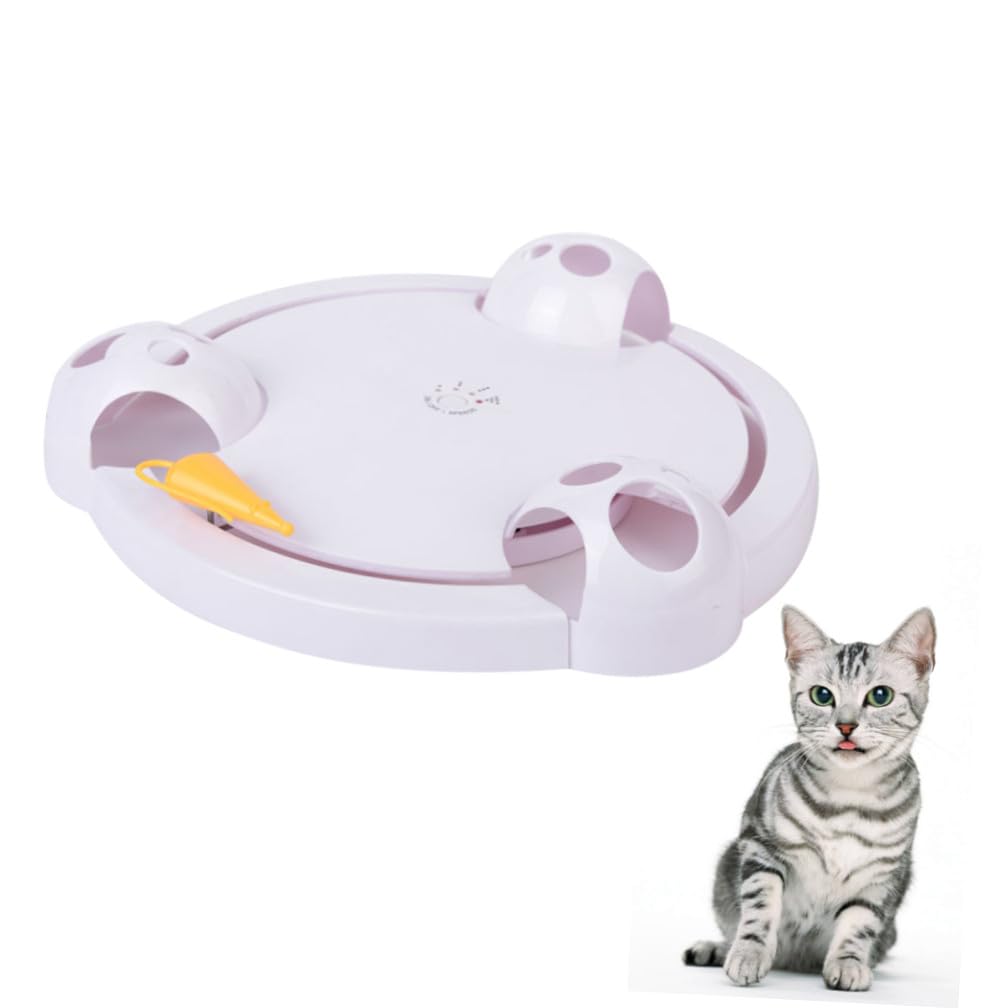 Abaodam Juguete Eléctrico para Gatos Automático Forma De Giratorio para Jugar Interiores Estimula Gatos