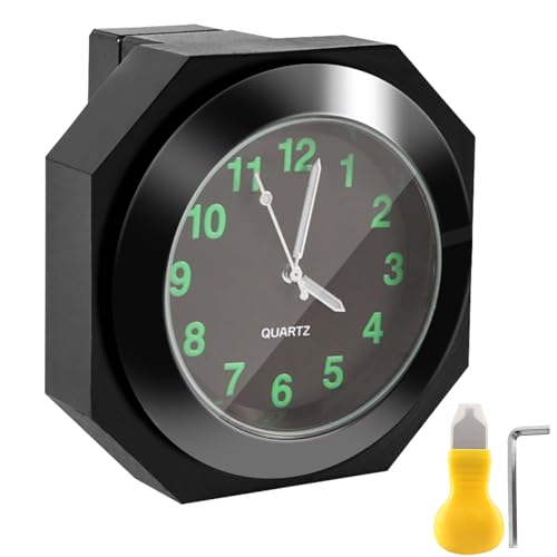 Editbar Motorraduhr, Motorraduhr für Lenker – IPX7 Wasserdichte, Digitaluhr Lenkeruhr aus Aluminiumlegierung, Lenkeruhr für Motorrad, E-Bike, Mountainbike, Fahrrad,Quarzuhr Uhr Nachtleuchtend(Schwarz)