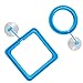 SLSON Fish Feeding Ring Aquarium Fish Safe Floating Food Feeder Circle Square and Round with Suction Cup,Set of 2