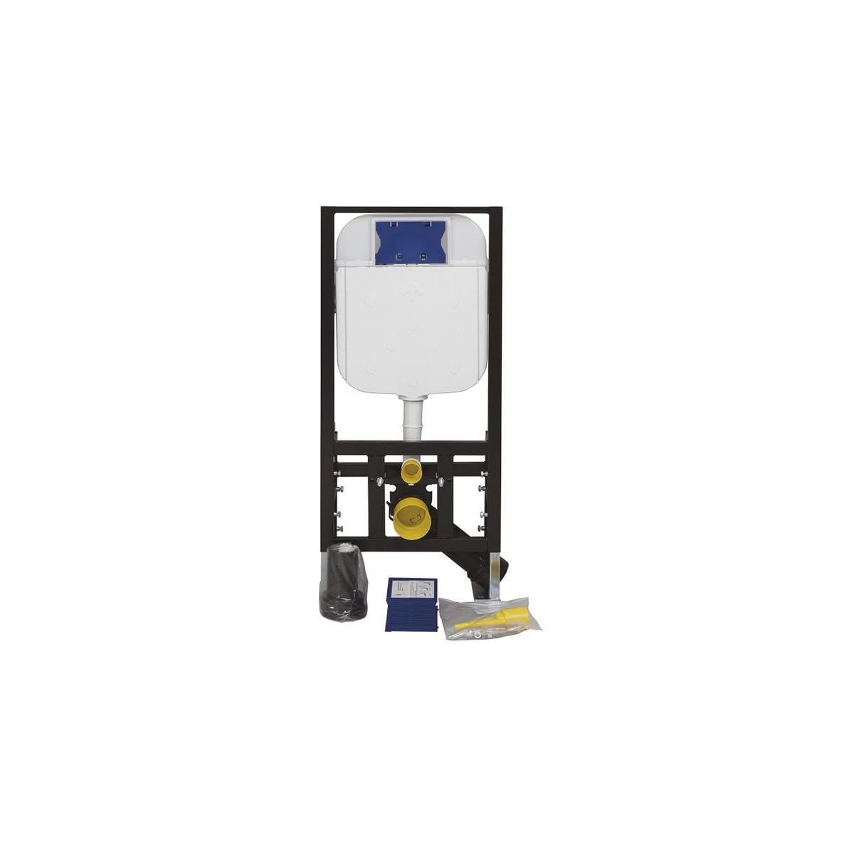 Creavit Juego de inodoro colgante de cerámica blanca con asiento de cierre suave y elemento de pared empotrable, cisterna de 3/6 L, juego completo