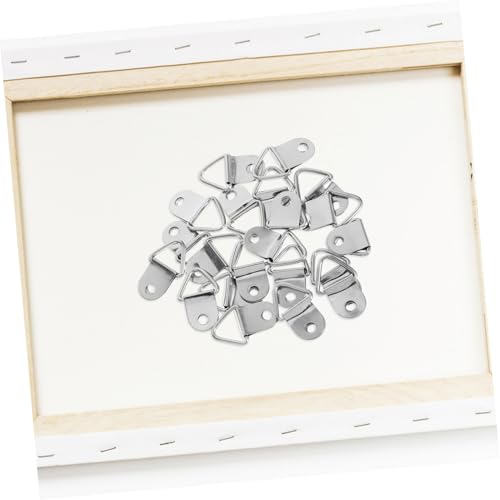 Image of TEHAUX 20 Sets Picture Frame Hooks for Hanging Heavy Duty Triangle D Rings with Screws for Mirrors Photos Artwork and Wedding Frames Versatile Zinc Alloy Hardware