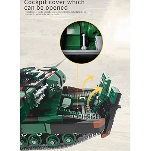 bnwent Panzer-Bausatz - 1:30 Military Series Schwerer Panzer DIY Bausteine Spielzeug Modellbausatz, Geschenke für Kinder… – Bild 7