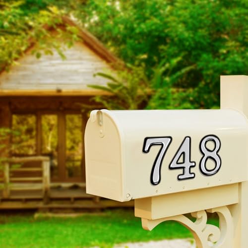 Image of opasyo 30 Pieces Mailbox Numbers for Outside 2 inch 0-9 Self-Adhesive Mail Box Numbers,3D Gold House Numbers for Mailbox, Apartment, House, Trash Bins,Office Hotel Room (Silver, 2inch)