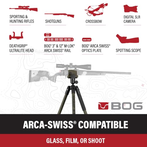 Image of BOG DeathGrip Infinite Hunting Tripod, Arca Swiss Mount, Gun Clamp