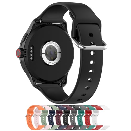 MOTONG Tonic TicWatch Pro 5�����p�o���h - 24mm �V���R�[�������p���X�g�o���h�X�g���b�v TicWatch Pro 5�Ή� (�V���R���u���b�N)
