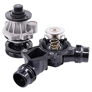 NewYall Engine Water Pump and Thermostat Housing Assembly with Gasket Kit for 320i 325i 325xi 330i 330xi 525i 530i 323Ci 328Ci 323i 328i 528i 325Ci 330Ci 330Ci 330i X3 X5 Z3 Z4