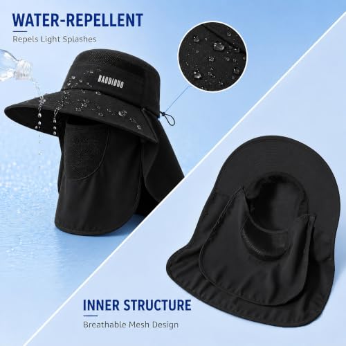 Sombrero Mujer Ala Ancha UV Con Visera y Cubierta Facial miniatura 4