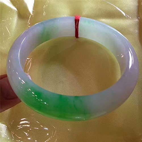 Bracelet en jade vert et pourpre 57 mm avec écrin cadeau pour femme