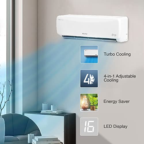 Image of Voltas 1.5 Ton 3 Star, Inverter Split AC(Copper, 4-in-1 Adjustable Mode, Anti-dust Filter, 183V Vectra Prime, White)