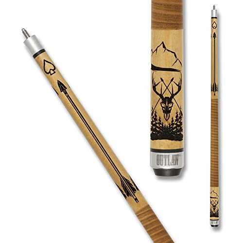 Taco de billar Outlaw OL57 maple manchado marrón miniatura 2