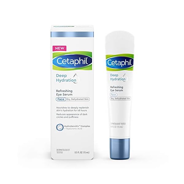 Eye-Cream-by-Cetaphil-48-Hr-Deep-Hydration-Refreshing-Eye-Serum-with-Hyaluronic-Acid-for-Dark-Circles-Puffiness-Fragrance-Free-05oz CETAPHIL Deep Hydration Refreshing Eye Serum, 0.5 fl oz, 48Hr Hydrating Under Eye Cream to Reduce the Appearance of Dark Circles, With Hyaluronic Acid, Vitamin E & B5 (Packaging May Vary)