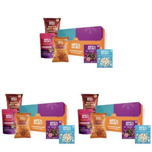 Image of Open Secret Premium Gift Hamper | Combo of 5 | Dry Fruit Gift Box, Chocolate Gifts, Dry Fruits, Healthy Premium Hamper, Gifts for colleagues, Employee Gifting (Pack of 3)