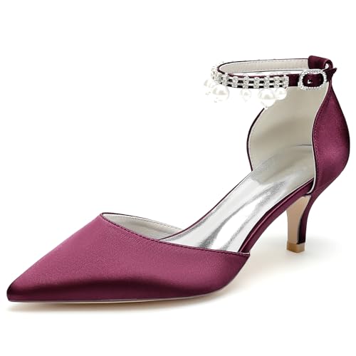 Chaussures mariée perles et talons kitten heel escarpins mariage bout pointu