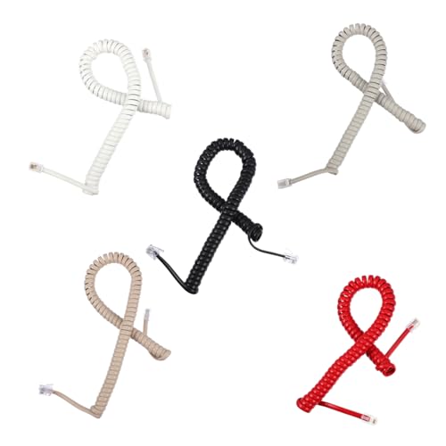 Cable rizado para auricular de teléfono fijo con núcleo de cobre antienredos pack de 10 unidades