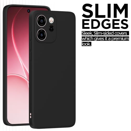 Image of Outlouders Back Cover for Oppo Reno 15F 5G | Camera Protection | Durable Soft Matte Silicone Bumper Case (Black)