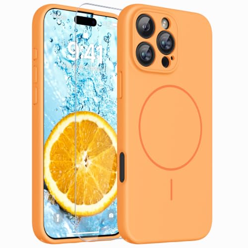 Image of Magnetic for iPhone 16 Pro Max Case,Shockproof Matte Cover,Orange