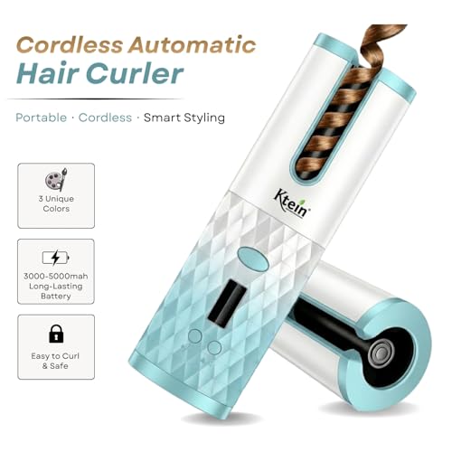 Image of Ktein Cordless Advanced Curl Pro Automatic Hair Curler - Ceramic Tourmaline - Digital Temp Control - USB Charging