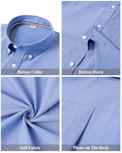 J.VER Boy's Long Sleeve Oxford Dress Shirts Solid Casual Button Down Collar Shirt Kids Formal Uniform Tops