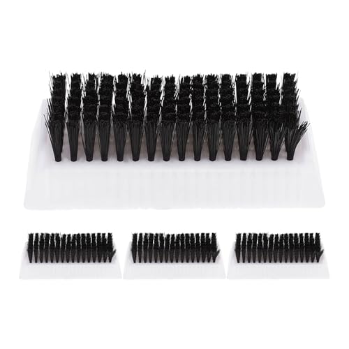 minkissy ネイルブラシ4本:両面ブラシ、人間工学に基づいた滑り止めグリップ、指先と足指の洗浄用、使い捨てではないスクラブ。