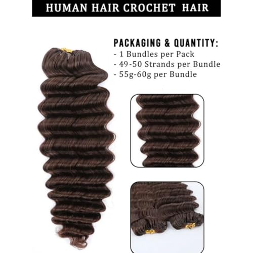 Deep Wave Crochet Hair Extensions - Dark Brown 16 Inch