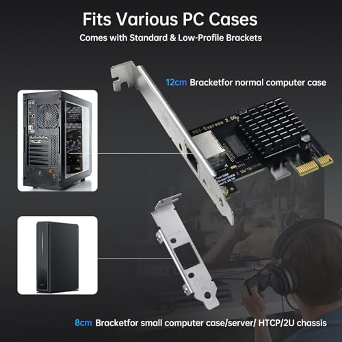 Image of 2.5Gb PCIe Network Card with Intel I226-V Chip, 2500M /1000M /100M Network Adapter NIC, PCIe 3.1 X1, PCI Express Gigabit Ethernet Card for Windows 10 /11, Linux Kernel 5.16.18 /RHEL8.6, VMware ESXi8.0