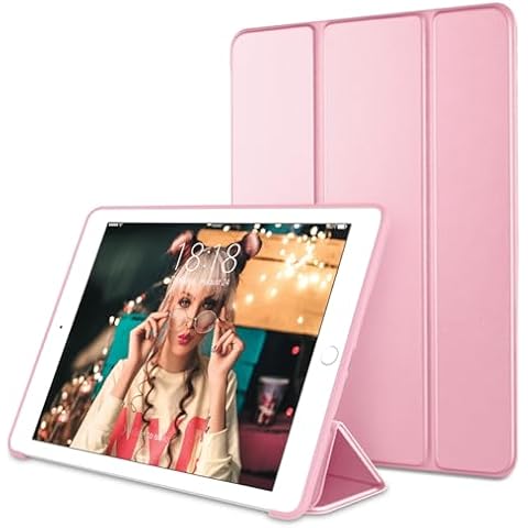 DTTO for iPad 9.7 Case 2018 iPad 6th Generation Case / 2017 iPad 5th Generation Case, Slim Fit Lightweight Smart Cover with Soft TPU Back Case for iPad 9.7 - Pink Cover