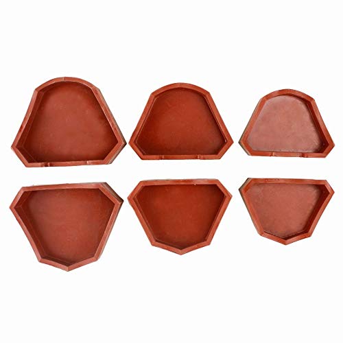 Lab Silicone Plaster Model Former Base Molds Mould S+M+L Size Tray Model Base Set Anself Den~tal Lab Former Base Kit Impression Trays Red Color (6pcs Model Base Set)