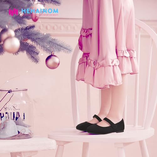 Hehainom Toddler Girls Flats Mary Jane Flower Girl Dress Shoes School Wedding Party Shoes3