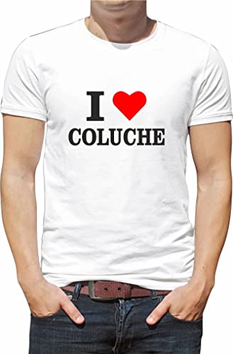 Photo de Générique T Shirt Personnaliser Chanteur i Love coluche N202 (L, Blanc)