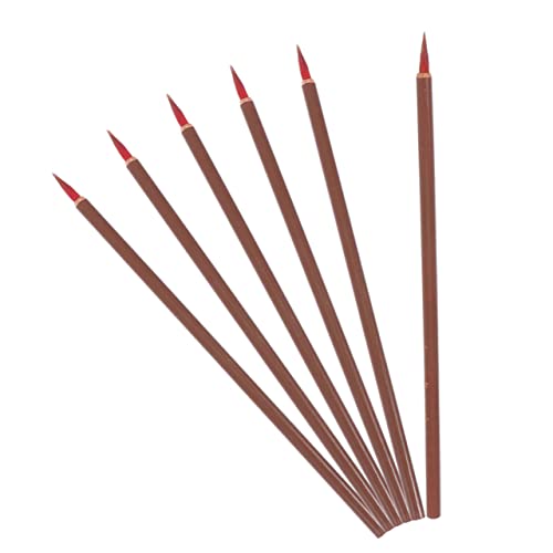 GANAZONO 6pcs Little Red Hair Brush Set Chinese Brush Calligraphy Pen for Writing Portable Painting Tool for Professionals Artists Students Beginners