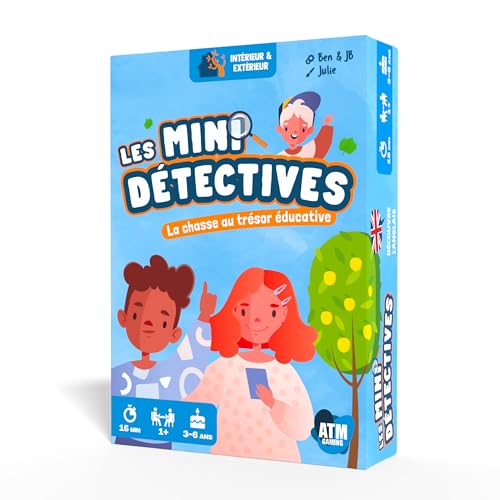 ATM Gaming Les Mini Détectives - Jeu de Société - Jeu de Cartes Educatif sans Ecrans - A partir de 3 Ans - Basé sur la méthode Montessori - Ludique, Amusant - Apprend l'Anglais - Cadeau Enfants