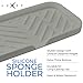 Luxet Sponge Holder for Kitchen Sink Organizer Tray [Updated Version with Drain Lip] Self Draining Sink Caddy for Dish Soap Dispenser Scrubber Brushes Bottle Dryer Kitchen Accessories Gadgets, Grey