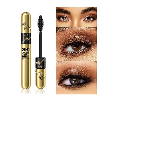 2 in 1 Black Mascara Volume Length 4D mascara - Liquid Lash Extension for 5X Longer, Fuller Waterproof Eyelashe (1pcs)