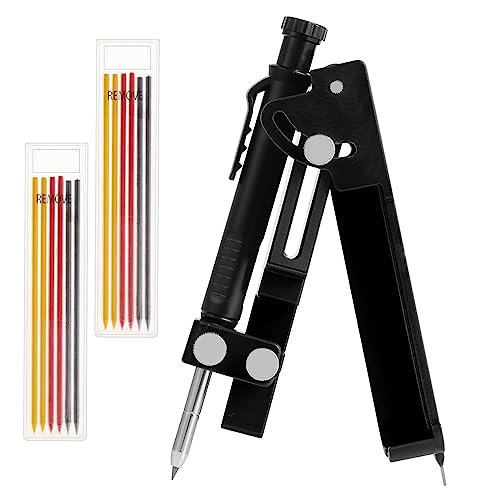 Faankiton Multifunktionales Anreißwerkzeug Anreißer-Linienmarker Holzbearbeitung Anreißwerkzeug mit Tieflochstift Konstruktionsbleistift Zimmermannsbleistift DIY Holzbearbeitung Anreißer (Schwarz)