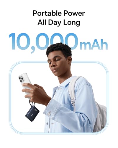 Baseus Power Bank, Picogo 10000mAh 45W 3-Output Portable Charger with Built-in USB-C Cable, PPS/PD QC Fast Charging External Battery Pack for iPhone 17/16/15/14/13, Samsung S25/S24, MacBook Pro, iPad