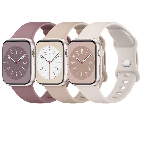 Image of Tobfit 3-Pack Strap Compatible with Apple Watch Series 10 /9 /8 /7 /6 /5 /4 /3 /2 /1 /SE 1 2 - 38mm /40mm /41mm /42mm /44mm /45mm /49mm Replacement Band for Men & Women (Smartwatch Not Included)
