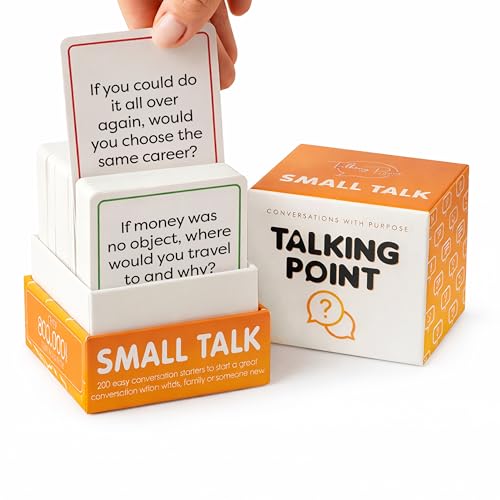 200 Icebreaker Conversation Cards - Improve Your Small Talk & Make Deep Connections - Perfect for Parties, Gatherings & More - Always Have Something to Say - Discuss Fun Questions & Interesting Topics