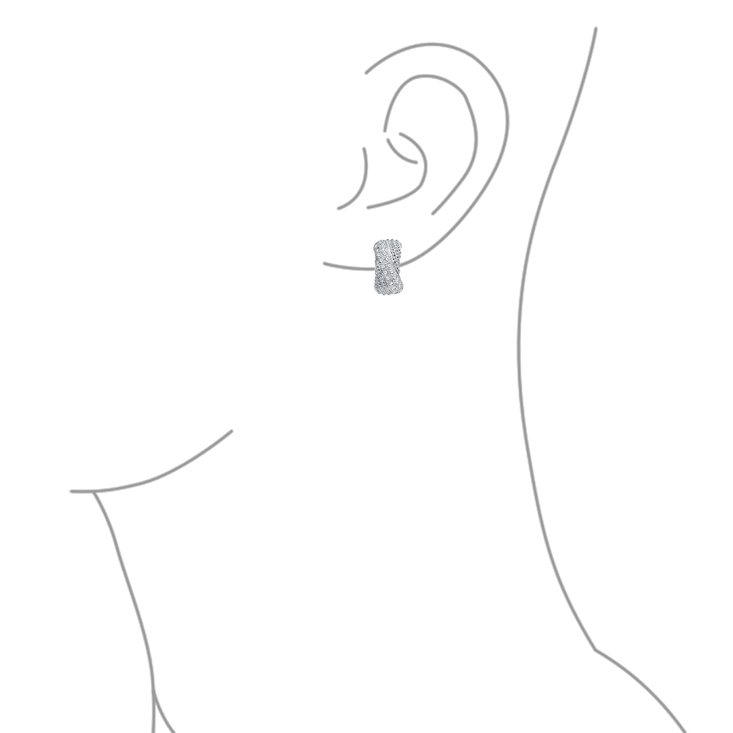 Boucles D'Oreilles Clips Motif Croix Croix Croiséee Pour Femmes, Oreilles Non Percées, Laiton Plaqué Argent