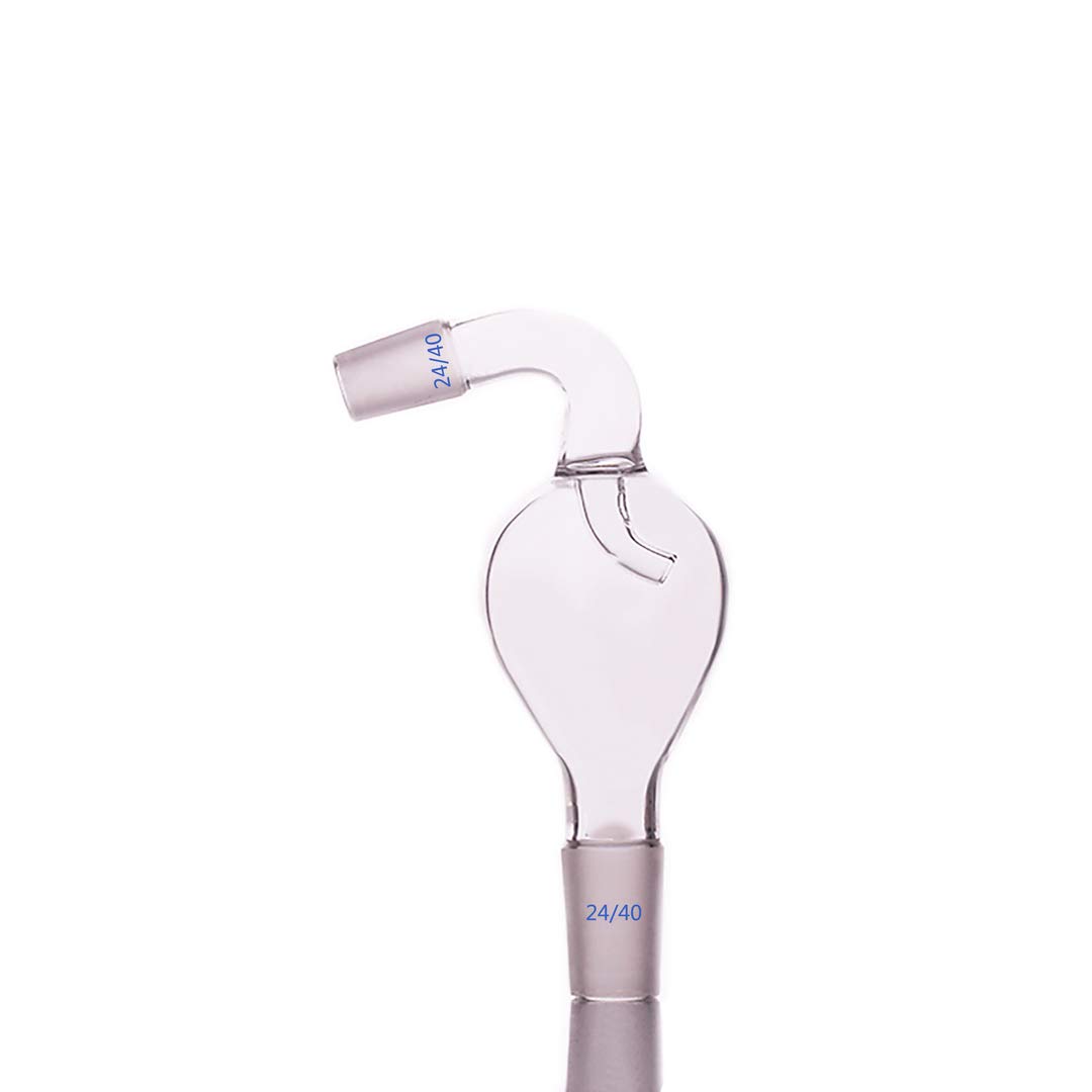 DONLAB CKD-2424 Glass Rotary Evaporator Bump Trap with 24/40 Curved Shape Top, 24/40 Standard Taper Lower Joint