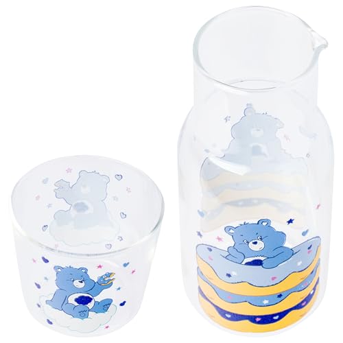 Pichet à eau en verre Care Bears Grumpy Bear 532ml avec tasse donut