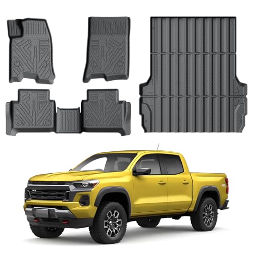 Tapis de sol caoutchouc TPE Chevrolet Colorado GMC Canyon 2023 2024 2025 cabine double